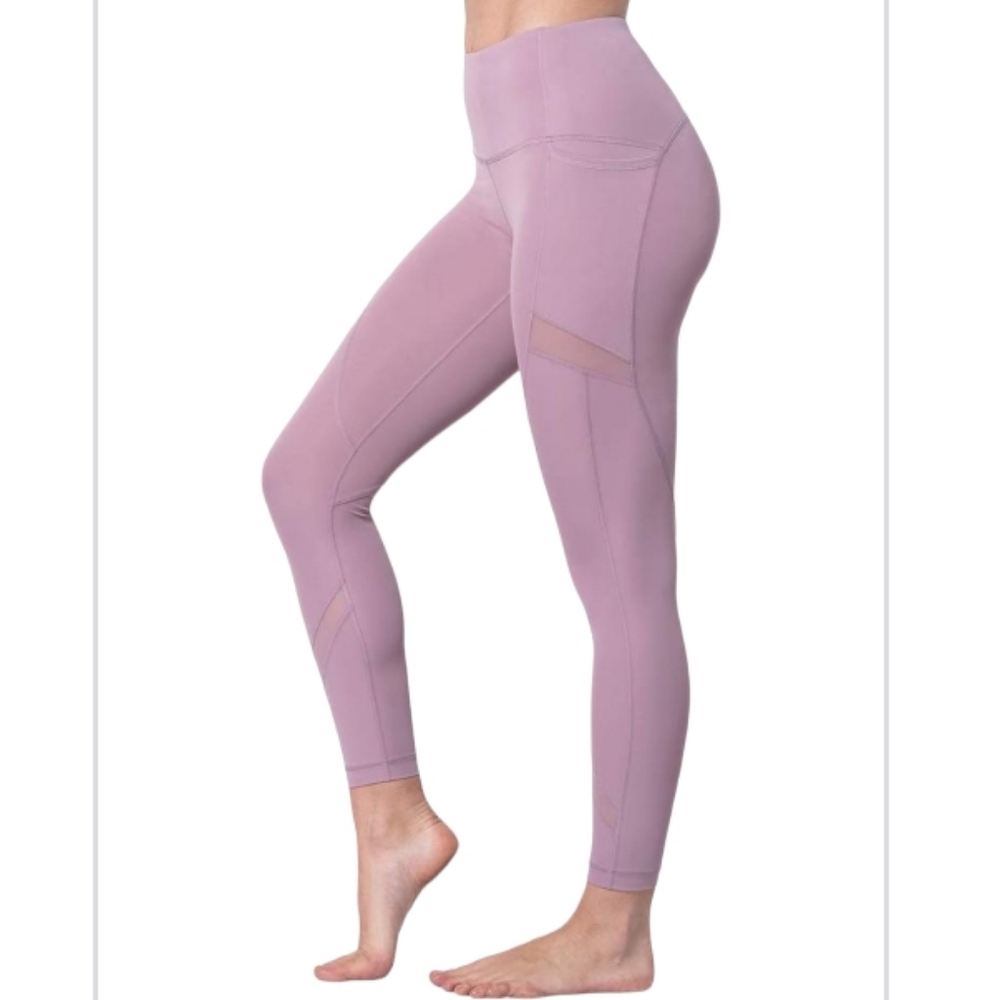 NWT 90 Degree by Reflex High Waist Ankle Leggings with Mesh Cutouts and Pockets